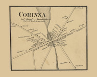 Corinna Village, Maine 1859 Old Town Map Custom Print - Penobscot Co.