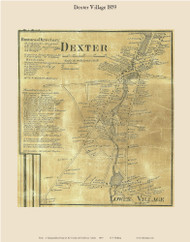 Dexter Village, Maine 1859 Old Town Map Custom Print - Penobscot Co.