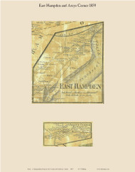 East Hampden & Arey's Corner, Maine 1859 Old Town Map Custom Print - Penobscot Co.