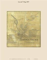 Lincoln Village, Maine 1859 Old Town Map Custom Print - Penobscot Co.