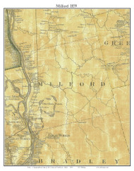 Milford, Maine 1859 Old Town Map Custom Print - Penobscot Co.