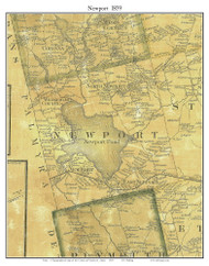 Newport, Maine 1859 Old Town Map Custom Print - Penobscot Co.