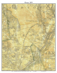 Orono, Maine 1859 Old Town Map Custom Print - Penobscot Co.