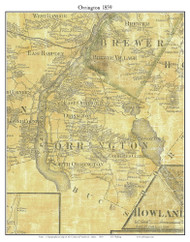 Orrington, Maine 1859 Old Town Map Custom Print - Penobscot Co.