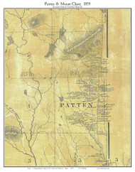 Patten & Mount Chase, Maine 1859 Old Town Map Custom Print - Penobscot Co.