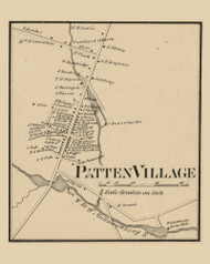 Patten Village, Maine 1859 Old Town Map Custom Print - Penobscot Co.