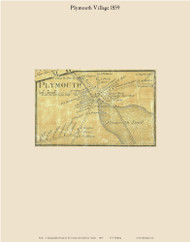 Plymouth Village, Maine 1859 Old Town Map Custom Print - Penobscot Co.