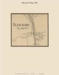 Blanchard Village, Maine 1858 Old Town Map Custom Print - Piscataquis Co.