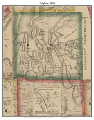 Brighton, Maine 1860 Old Town Map Custom Print - Somerset Co.