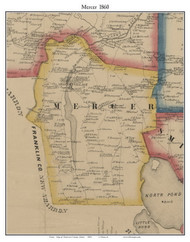 Mercer, Maine 1860 Old Town Map Custom Print - Somerset Co.