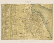 Belfast Village, Maine 1859 Old Town Map Custom Print - Waldo Co.