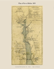 Part of Belfast Village, Maine 1859 Old Town Map Custom Print - Waldo Co.
