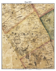 Hope, Maine 1859 Old Town Map Custom Print - Waldo Co.