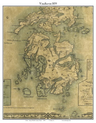 Vinalhaven, Maine 1859 Old Town Map Custom Print - Waldo Co.