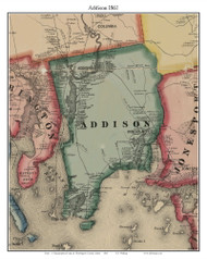 Addison, Maine 1861 Old Town Map Custom Print - Washington Co.