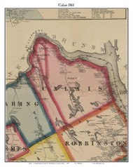 Calais, Maine 1861 Old Town Map Custom Print - Washington Co.