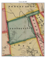 Centreville, Maine 1861 Old Town Map Custom Print - Washington Co.
