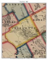 Charlotte, Maine 1861 Old Town Map Custom Print - Washington Co.