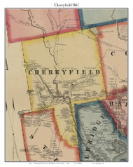 Cherryfield, Maine 1861 Old Town Map Custom Print - Washington Co.
