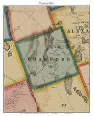 Crawford, Maine 1861 Old Town Map Custom Print - Washington Co.