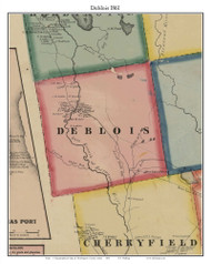 Deblois, Maine 1861 Old Town Map Custom Print - Washington Co.