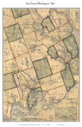 East Central Washington Co, Maine 1861 Old Town Map Custom Print - Washington Co.