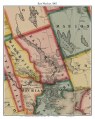 East Machias, Maine 1861 Old Town Map Custom Print - Washington Co.