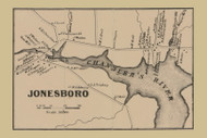 Jonesboro Village, Maine 1861 Old Town Map Custom Print - Washington Co.