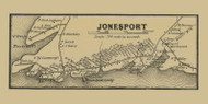 Jonesport Village, Maine 1861 Old Town Map Custom Print - Washington Co.