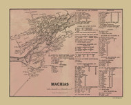 Machias Village, Maine 1861 Old Town Map Custom Print - Washington Co.