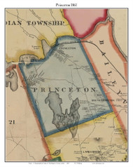 Princeton, Maine 1861 Old Town Map Custom Print - Washington Co.