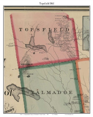Topsfield, Maine 1861 Old Town Map Custom Print - Washington Co.