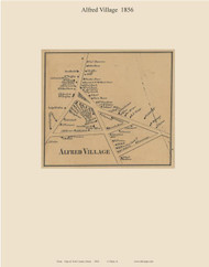 Alfred Village, Maine 1856 Old Town Map Custom Print - York Co.