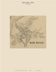 Bar Mills, Maine 1856 Old Town Map Custom Print - York Co.