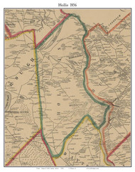Hollis, Maine 1856 Old Town Map Custom Print - York Co.