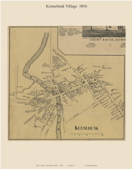 Kennebunk Village, Maine 1856 Old Town Map Custom Print - York Co.
