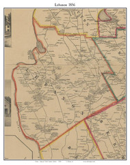 Lebanon, Maine 1856 Old Town Map Custom Print - York Co.