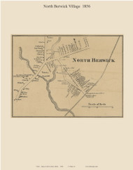 North Berwick Village, Maine 1856 Old Town Map Custom Print - York Co.
