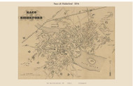 Saco & Biddeford Village, Maine 1856 Old Town Map Custom Print - York Co.