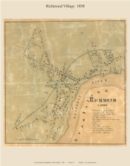 Richmond Village, Maine 1858 Old Town Map Custom Print - Sagadahoc Co.