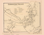 Farmington Village, New Hampshire 1871 Old Town Map Reprint - Strafford Co.