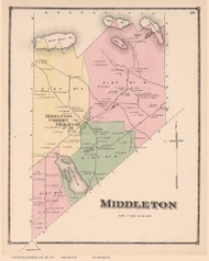 Middleton, New Hampshire 1871 Old Town Map Reprint - Strafford Co.