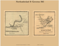 Northumberland and Groveton Villages, New Hampshire 1861 Old Town Map Custom Print - Coos Co.