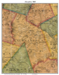 Alexandria, New Hampshire 1860 Old Town Map Custom Print - Grafton Co.