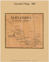Alexandria Village, New Hampshire 1860 Old Town Map Custom Print - Grafton Co.