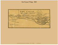 East Canaan Village, New Hampshire 1860 Old Town Map Custom Print - Grafton Co.