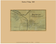 Danbury Village, New Hampshire 1860 Old Town Map Custom Print - Grafton Co.