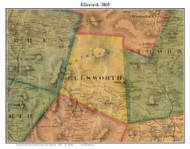 Ellsworth, New Hampshire 1860 Old Town Map Custom Print - Grafton Co.