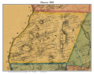 Hanover, New Hampshire 1860 Old Town Map Custom Print - Grafton Co.