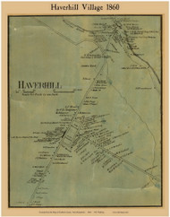 Haverhill Village, New Hampshire 1860 Old Town Map Custom Print - Grafton Co.